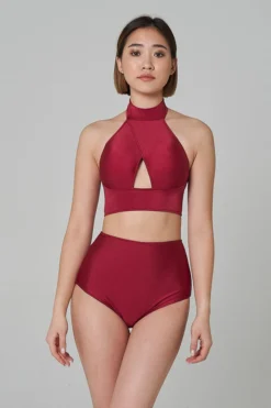 All Pole Wear Shark Polewear High Waist Shorts - Wine