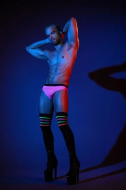 Rolling Alpha Reversible Unisex Briefs - Neon Pink/ Black All Pole Wear