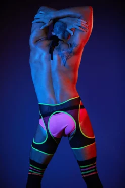 Rolling Peek-A-Boo Harness - Neon Plus Size Pole Wear