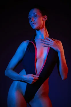 Rolling Electric Bodysuit - Black/Neon Pink All Pole Wear