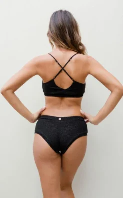 Lunalae Luminous Low Waist Shorts - Black Sparkle