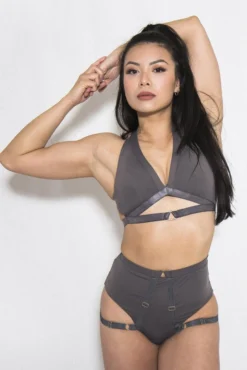 All Pole Wear Tatiana Activewear Tokio Top - Charcoal