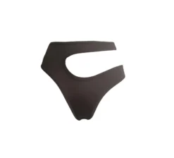 Hamade Activewear Asymmetric High Cut Bottoms - Dark Brown