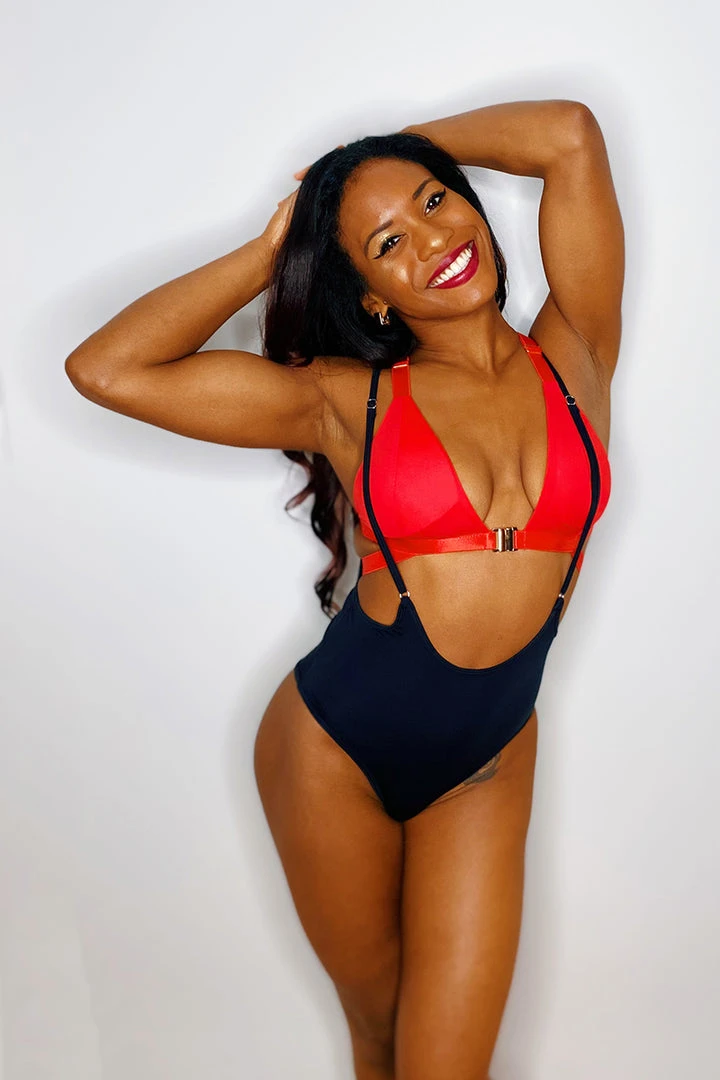 All Pole Wear Hamade Activewear High Waisted Sling Bottoms - Black