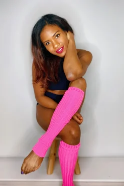 Pole Junkie Accessories Knee High Stirrup Legwarmers - Neon Pink