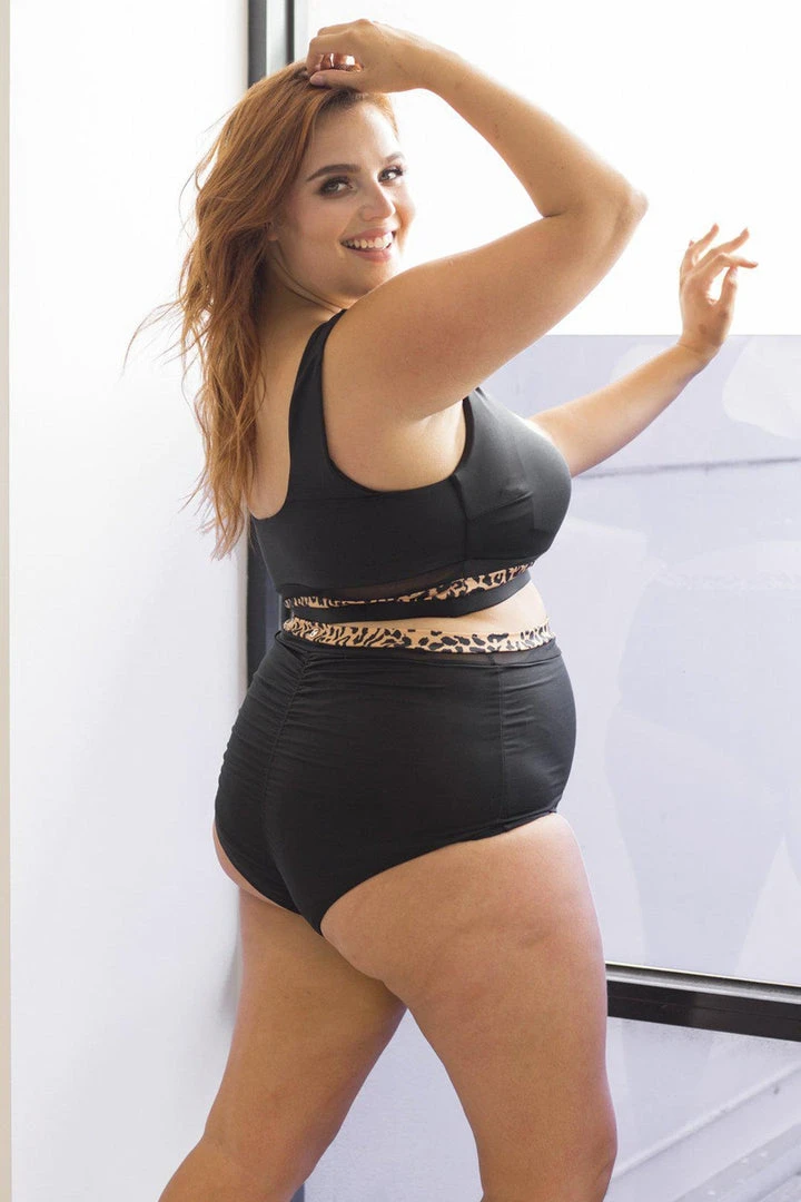 Lunalae Dahlia Eco Bottoms - Black/Leopard All Pole Wear