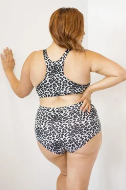 Lunalae High Waist Shorts - Grey Leopard