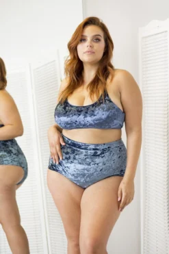 All Pole Wear Lunalae Delphine Top - Gunmetal Velvet