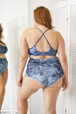 Lunalae Delphine Shorts - Gunmetal Velvet