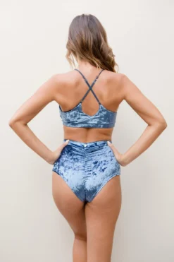 Lunalae Delphine Shorts - Gunmetal Velvet