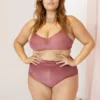 All Pole Wear Lunalae Lana Top - Dusty Rose Velvet