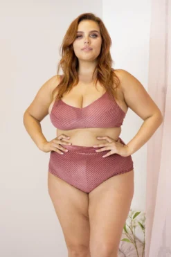 All Pole Wear Lunalae Lana Top - Dusty Rose Velvet