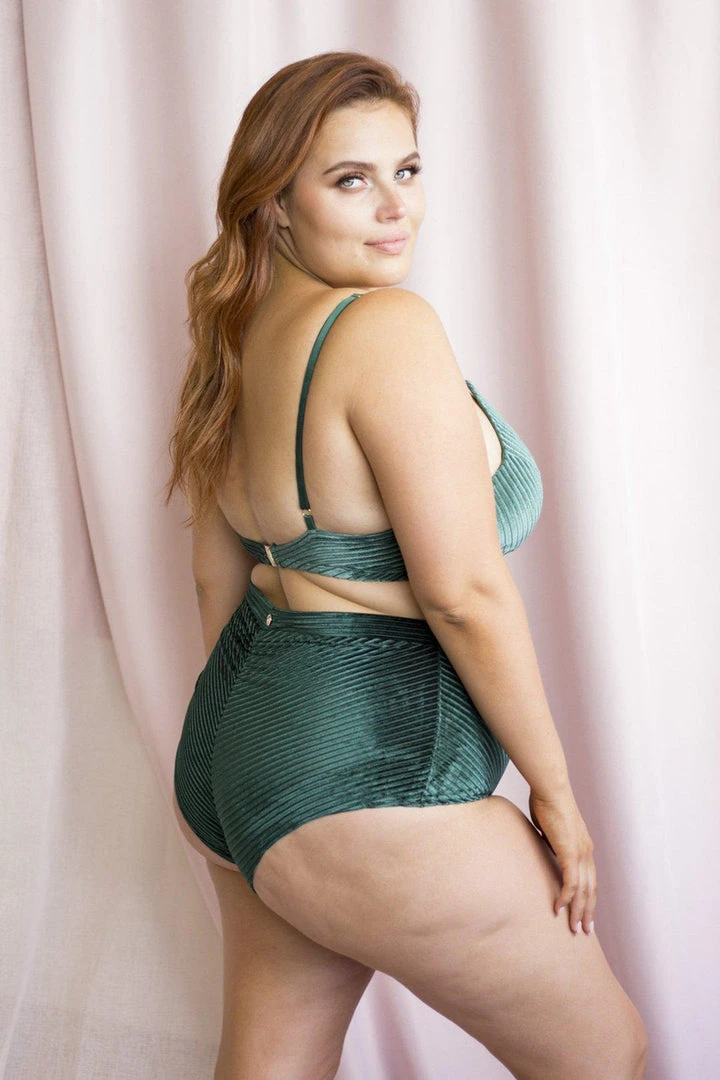 All Pole Wear Lunalae Lana High Waist Shorts - Emerald Velvet