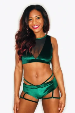 Shimmy & Sparkle Tokyo Shorts - Emerald Green All Pole Wear