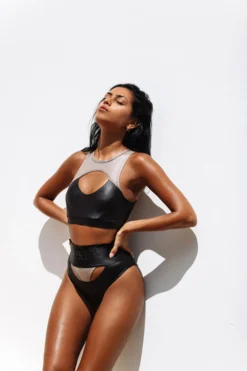 All Pole Wear Creatures Of XIX I Slay Sports Bra - Black/Mink