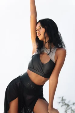 Most Loved Creatures Of XIX Snatched Mesh Make Moves Pants - Black