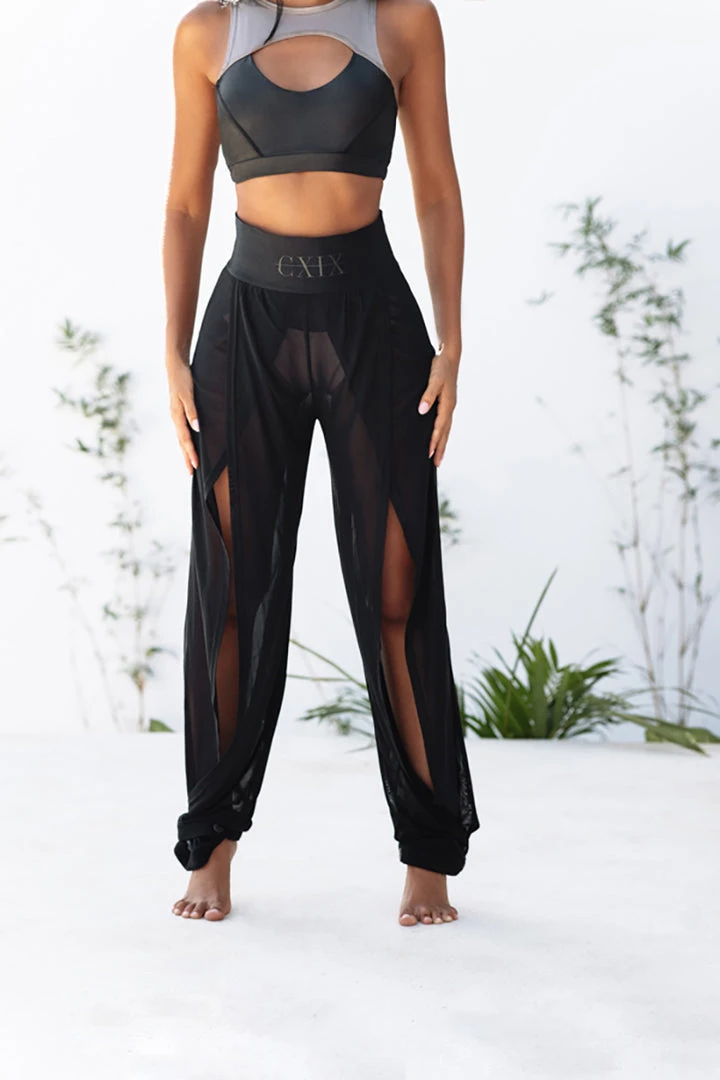 Most Loved Creatures Of XIX Snatched Mesh Make Moves Pants - Black