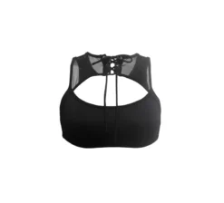 All Pole Wear Hamade Activewear Lace Up High Neck Top - Black