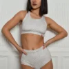 Pole Addict High Waisted Shorts - White Snake