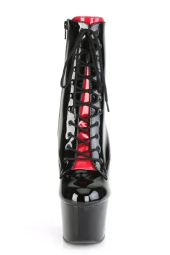 Pleaser USA Adore-1020FH 7inch Pleaser Boots - Black/Red Corset
