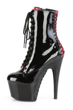 Pleaser USA Adore-1020FH 7inch Pleaser Boots - Black/Red Corset