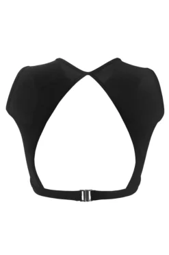 Hamade Activewear Eyelet High Neck Top - Black