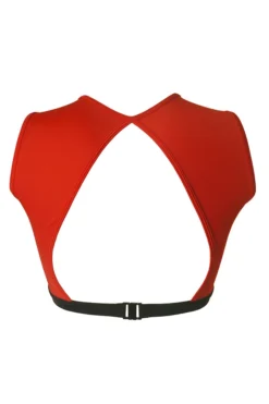 Hamade Activewear Eyelet High Neck Top - Scarlet/Black All Pole Wear