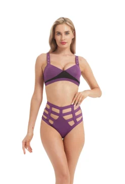 Hamade Activewear Mesh Hollow Back Top - Violet
