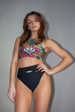 Tops Pole Addict Cross Back Top - Jungle