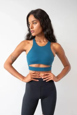 Lunalae Aliza High Neck Top - Recycled Teal