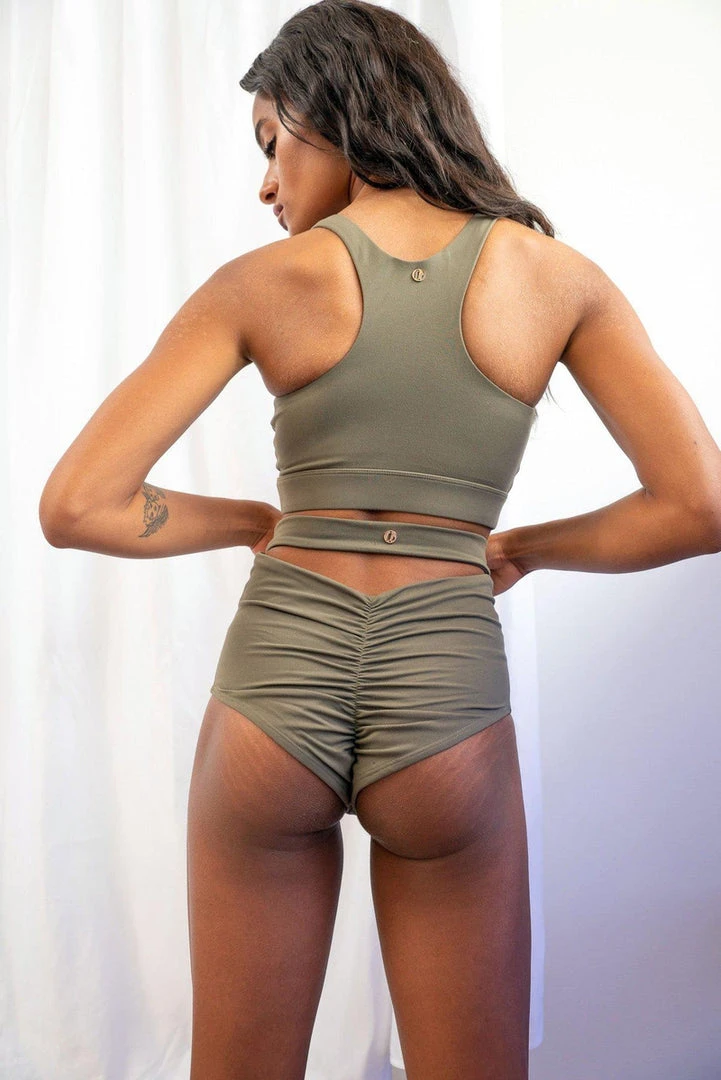 Lunalae Aliza High Waist Bottoms - Recycled Khaki All Pole Wear