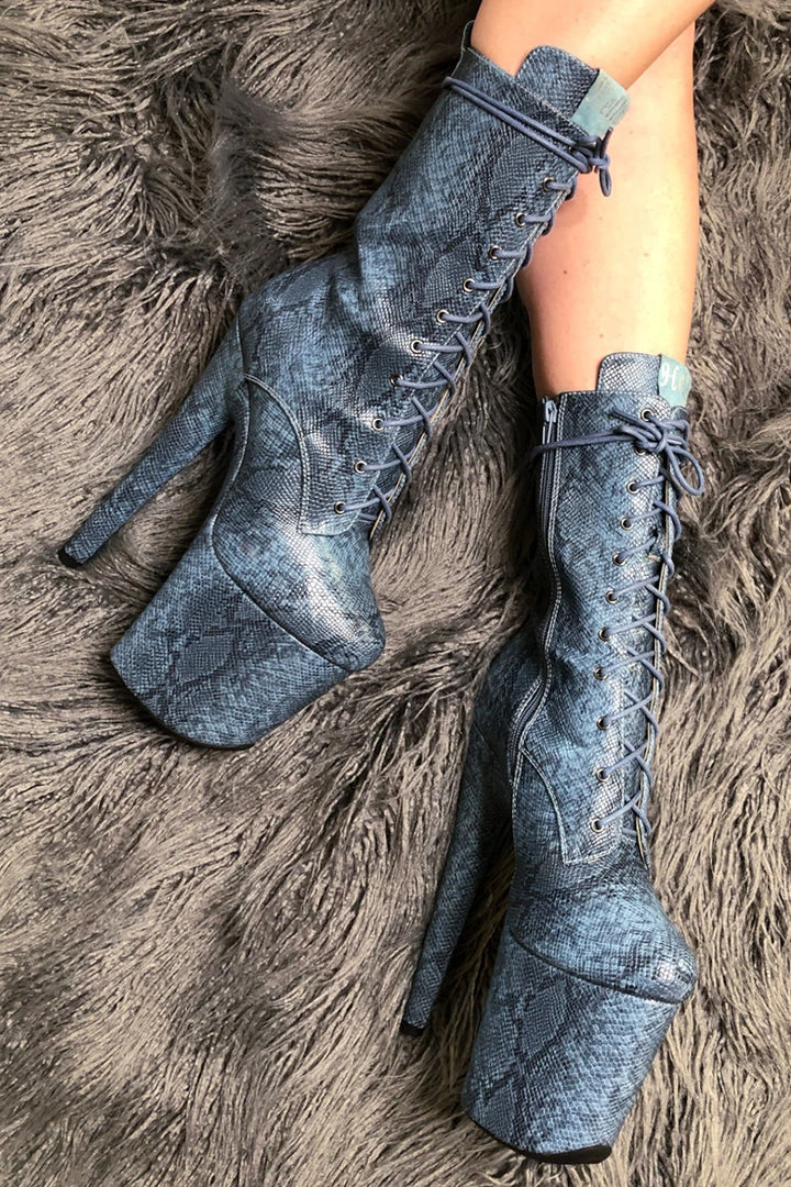 Hella Heels Anaconda Boots - 8inch Shoes