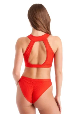 Bandurska Diane Bottoms- Ribbed Red All Pole Wear
