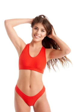 Bandurska Anemone Top - Ribbed Red All Pole Wear