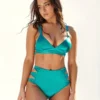 Creatures Of XIX Aphrodite High Waist Bottoms - Turquoise Satin All Pole Wear