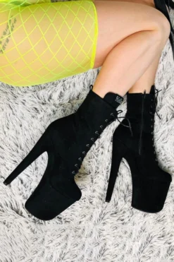 Hella Heels BabyDoll 8inch Boots - Black Back In Stock