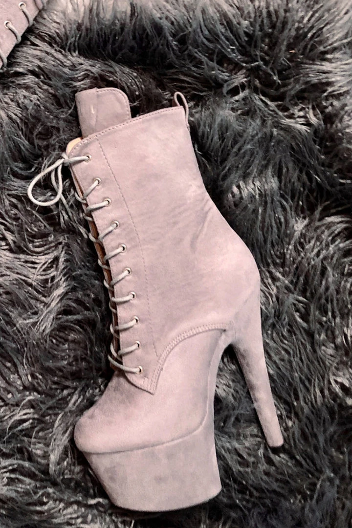 Shoes Hella Heels BabyDoll 7inch Boots - Light Grey