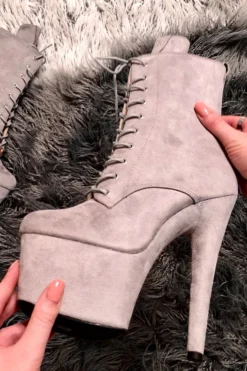 Shoes Hella Heels BabyDoll 7inch Boots - Light Grey