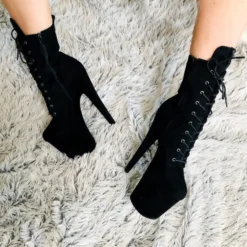 Hella Heels BabyDoll 8inch Boots - Black Back In Stock