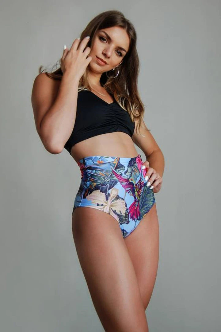 Back In Stock Pole Addict High Waisted Shorts - Tropical Flowers