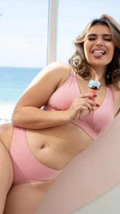 All Pole Wear Lunalae Basic Low Waist Shorts - Recycled Baby Pink