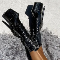 Hella Heels The Glitterati 7inch Boots - Sin City Back In Stock