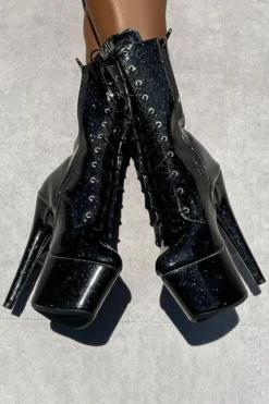 Hella Heels The Glitterati 7inch Boots - Sin City Back In Stock