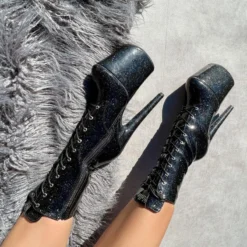 Hella Heels The Glitterati 8inch Boots - Sin City Back In Stock