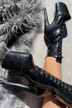 Hella Heels The Glitterati 8inch Boots - Sin City Back In Stock