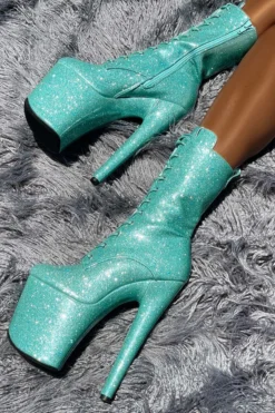 Hella Heels The Glitterati 8inch Boots - Baby Blues Shoes