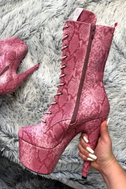 Shoes Hella Heels Candy Cobra Boots - 7inch