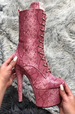 Shoes Hella Heels Candy Cobra Boots - 7inch