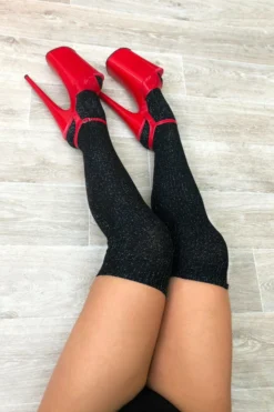 Lunalae Thigh High Socks - Black Sparkle Accessories