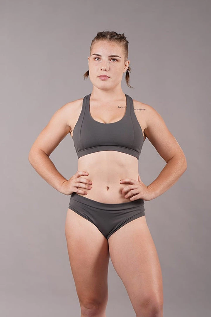 Off The Pole Criss Cross Sports Bra - Charcoal All Pole Wear